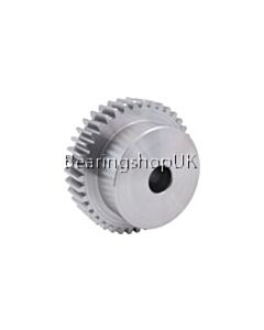 2 Mod x 15 Tooth Metric Spur Gear in Stainless Steel