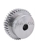 2 Mod x 24 Tooth Metric Spur Gear in Stainless Steel
