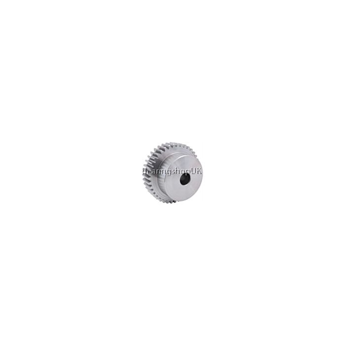 2 Mod x 15 Tooth Metric Spur Gear in Stainless Steel